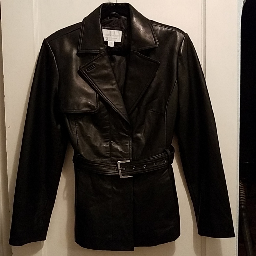 Belted Leather Jacket
